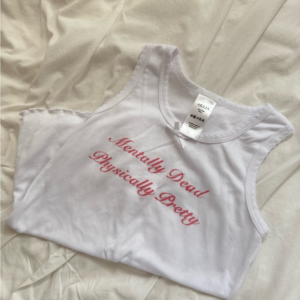 Mentally Dead Physically Pretty Vintage Tank from Brand Aillian New York